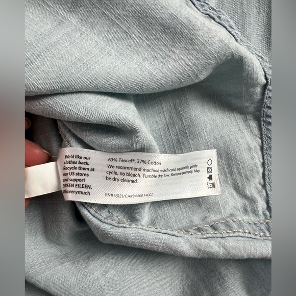 Eileen Fisher Chambray Button Down Shirt - Picture 11 of 11